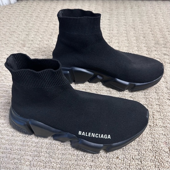 Balenciaga Women’s Recycled Knit Sneakers in Black - Picture 3 of 6